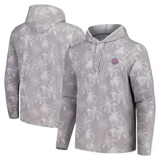 Tommy Bahama Mens Tommy Bahama Gray Chicago Cubs Palm Frenzy Hoodie Long Sleeve T-Shirt at Nordstrom, Size Medium