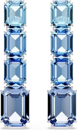 Swarovski Accessoires, Dames, Blauw, ONE Size, Kristallen Oorstekers in Blauw