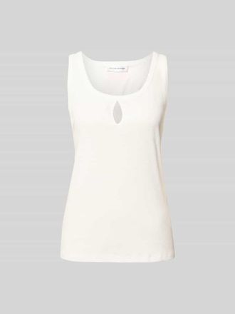 Victoria Beckham Regular Fit Top mit Leinen-Anteil in Weiss, Gr&ouml;&szlig;e L