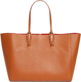 Christian Louboutin Large Cabata Soft Leather Tote Bag in Cuoio/Gold at Nordstrom