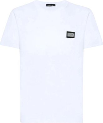 Dolce & Gabbana Katoenen T-shirt - Heren - T-shirts - Wit - M - Katoen - Tops