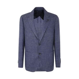 Lardini Jassen, Heren, Blauw, XL, Wol, Iconic Jacket