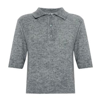 Paul & Shark Polo met korte mouwen - Dames - Tops - Grijs - Maat: S Nylon