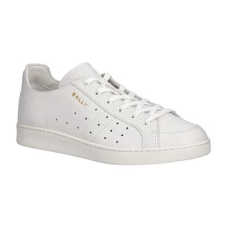 Bally Schoenen, Heren, Wit, 44 EU, Leer, Perforated Leather Sneaker