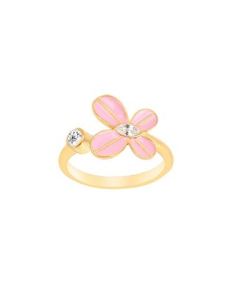 Gabi Rielle 14K Over Silver Cz Butterfly Ring