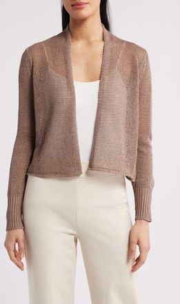 Eileen Fisher Organic Linen & Organic Cotton Cardigan in Cocoa at Nordstrom Rack, Size X-Large
