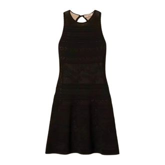 Twinset Korte Gebreide Jurk - Dames - Kleedjes - Zwart - M - Polyester - Kleedjes
