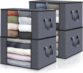 OEM Saco De Almacenamiento - 60 X 43 X 35 Cm - Cierre De Cremallera Met&aacute;lica Bidireccional - Ventana Transparente - Pack De 4
