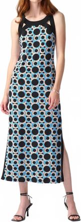 Joseph Ribkoff Sleeveless Maxi Dress In Black/multi
