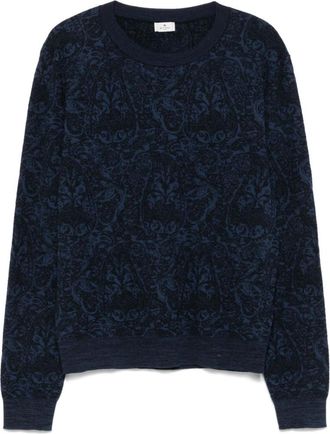 Etro Blue paisley print sweater