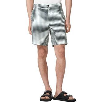 AllSaints Chopin Stripe Shorts in Blue/White at Nordstrom, Size Xx-Large