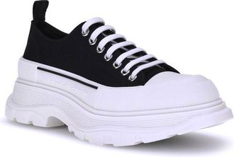 Alexander McQueen Mens Black Canvas Chunky Sneakers