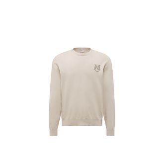 Moncler Embroidered Monogram Cotton Sweater Beige Size 3XL