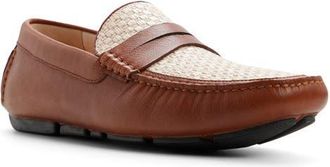 Brooks Brothers Jefferson Mixed Media Driving Loafer in Medium Brown at Nordstrom, Size 10.5