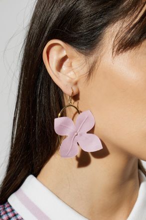 Marni Earrings With A Floral Motif, Womens, Pink