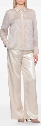 PESERICO Blouse met franje afwerking - Beige