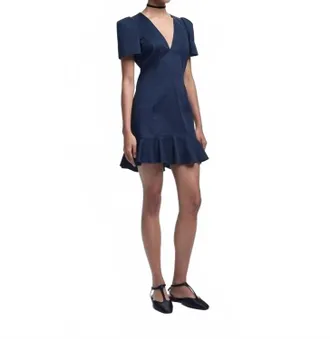 Kika Vargas Zeina Mini Dress In Navy
