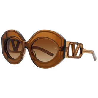 Valentino Ladies Brown Rectangular Sunglasses VSOULIIVLS128B