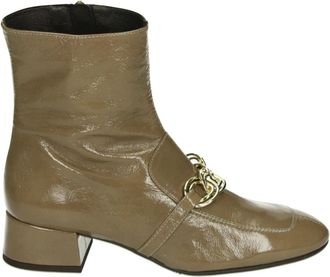 Pedro Miralles Taupe Lage Hak Jurklaarzen - Dames - Laarzen met Hak - Beige - 38 EU - Schoenen
