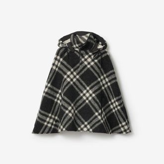 Burberry Check Wool Poncho