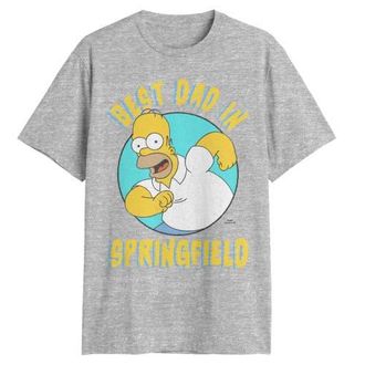 The Simpsons Mens The Simpsons Homer Best Dad In Springfield Graphic T-Shirt in Sport Grey at Nordstrom, Size Xxx-Large
