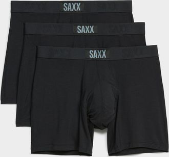 Saxx Mens 5 all-black boxer briefs VIBE SUPER SOFT 3-pack