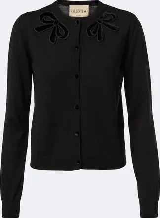 Valentino Cardigan in lana vergine con ricamo