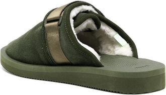 Suicoke Womens Zavo-Mab Sandal Green Leather Mouton