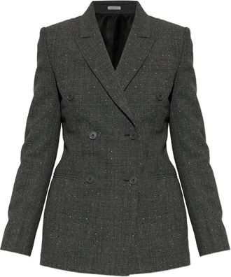 Alexander McQueen double-breasted wool jacket - women - Wool - 40 - Grey