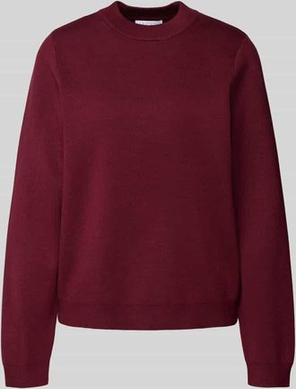 Jake*s Strickpullover mit Rundhalsausschnitt in Aubergine, Größe XXL