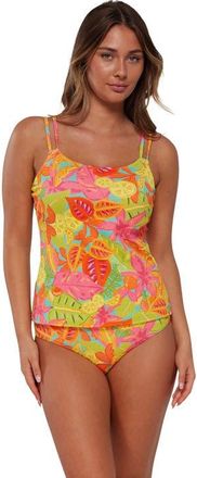 Sunsets Taylor Tankini Swimsuit Top - F Cup in Citrus Grove Sandbar Rib at Nordstrom, Size 40