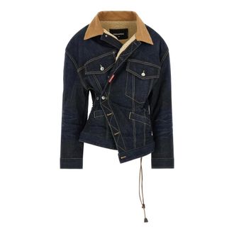 Dsquared2 Wrap Over Jacket - Dames - Spijkerjassen - Blauw - M - Wol - Jassen