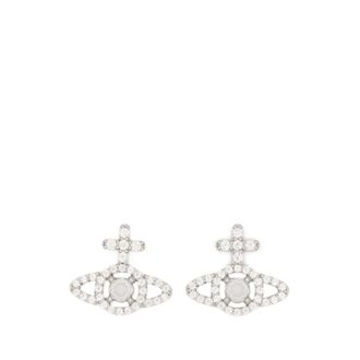Vivienne Westwood Olympia Drop Earrings - Dames - Oorbellen - Grijs - ONE Size - Leer - Accessoires