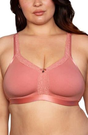 Curvy Couture Lace Trim Wireless Bra in Desert Dawn at Nordstrom Rack, Size 34H (5D Us)