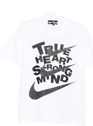 Comme Des Garçons Tops, Heren, Wit, M, T-shirt met sloganprint