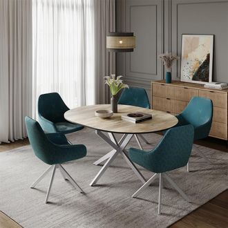 Vicco Tavolo Da Pranzo Allungabile Loyd, Rovere Rustico/grigio, 120 X 76.5 Cm Estensibile