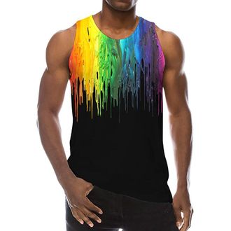 Generic Gay LGBT Gay Pride Day Mens Vest Tank Top Pride Tank Top Rainbow Sleeveless Shirt Pride Outfits Gay Pride Vest Pride Clothes Pride Tops LGBT Pride Mon