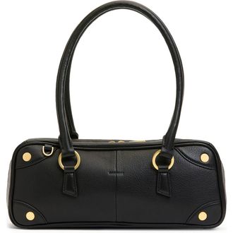 Hammitt Small Meredith Leather Shoulder Bag in Black/Brushed Gold at Nordstrom