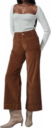 Lola Jeans High Rise Wide Leg Corduroy Pant In Blazed Brown