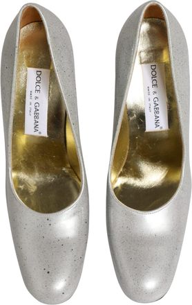 Dolce & Gabbana White Leather High Heels Women Pumps Shoes