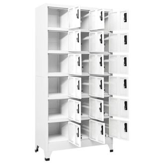 Berkfield Home Locker Cabinet White 90x40x180 cm Steel | Size: 90 x 40 x 180 cm