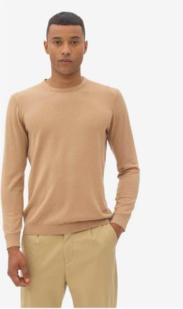 Nowadays Silk Crew Neck Sweater - Heren - Ronde hals truien - Bruin - M - Katoen - Truien & Vesten