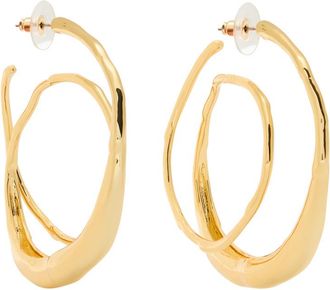 Alexis Bittar Alexis Bittar Molten Spiral 14kt Gold-plated Hoop Earrings - One Size