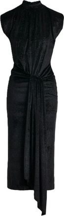 Essentiel Kleedjes, Dames, Zwart, S, Polyester, Inche Velvet Jersey Dress