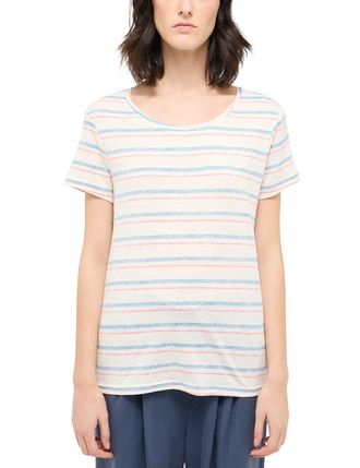 Mustang Print-Shirt MUSTANG Style Alma, Damen, Gr. XL, french rivera stipe insinde, Jersey, Obermaterial: 100% Baumwolle, gestreift, k&ouml;rpernah h&uuml;ftbedeckend, 