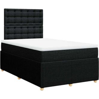 vidaXL Cama Box Spring Con Colch&oacute;n Tela Negro 120x200 Cm Vidaxl
