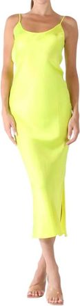 Mother of All Kelly Silk Maxi Dress In Bright Yellow