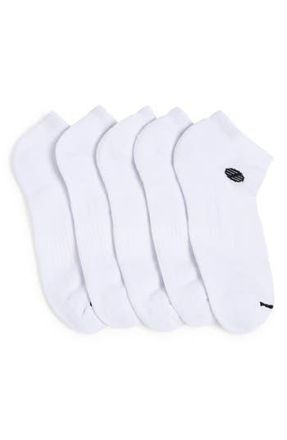 Zella Sport 5-Pack Ankle Socks in White at Nordstrom Rack