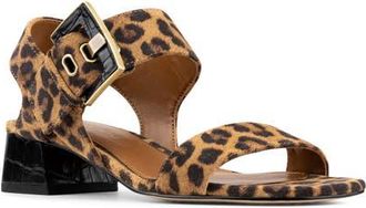 Donald J Pliner Croc Embossed Heel Sandal in Leopard at Nordstrom, Size 6.5