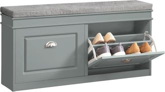 SoBuy Zapatero Banco Con 2 Cajones,banco De Almacenamianto,l104 X P24 X H51cm Gris Fsr64- Hg Sobuy Es